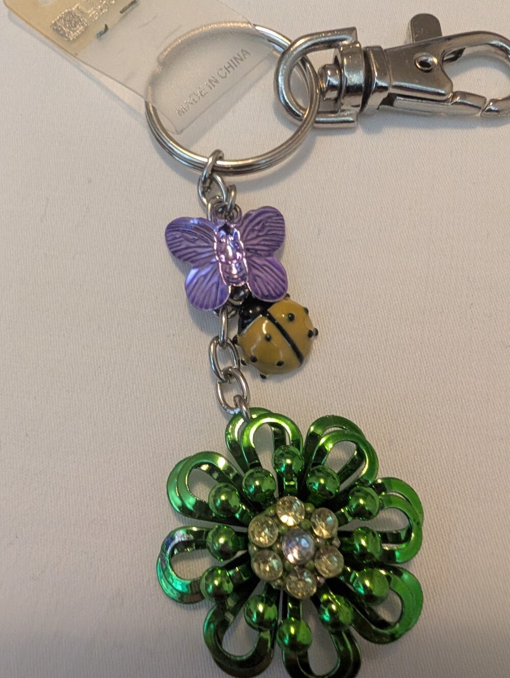 Flower, Butterfly , Lady Bug Bag Charm/ Keychain New